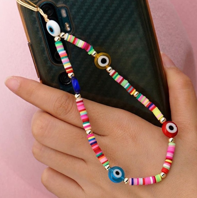 Colorful Beaded Phone Charm Strap